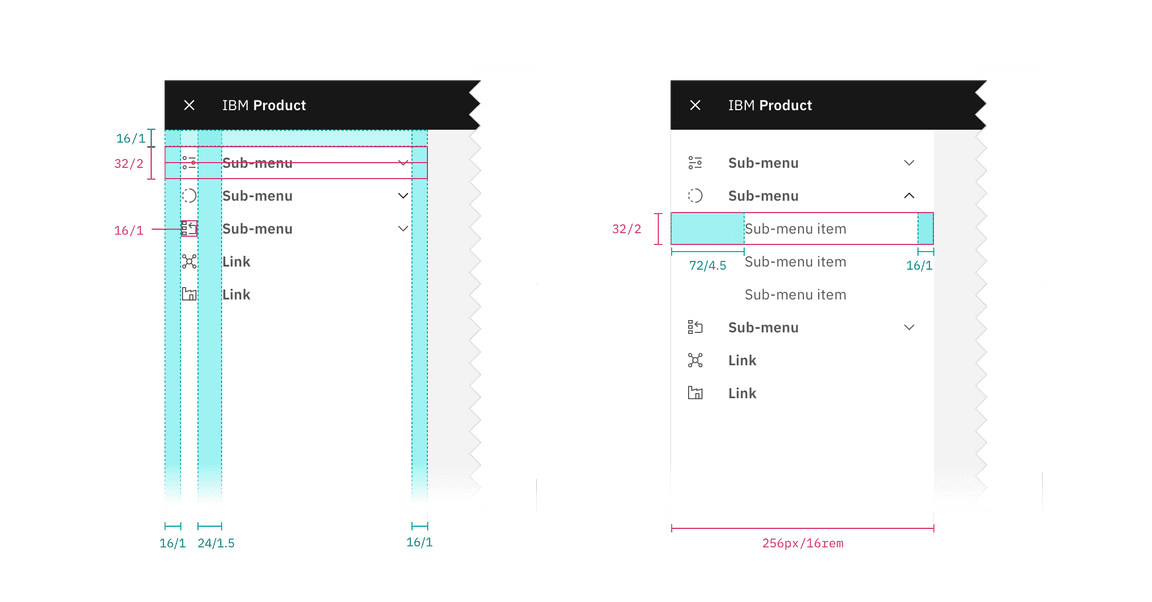 ui shell side-nav with icons